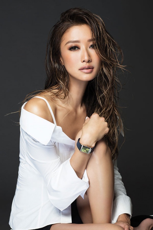 Reverso by Christian Louboutin – Scarababe dial and strap by Jaeger-LeCoultre, outfit by Lane Crawford
